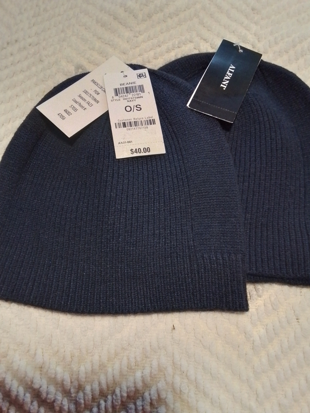 Akris Dark Navy Ribbed Knit Beanie